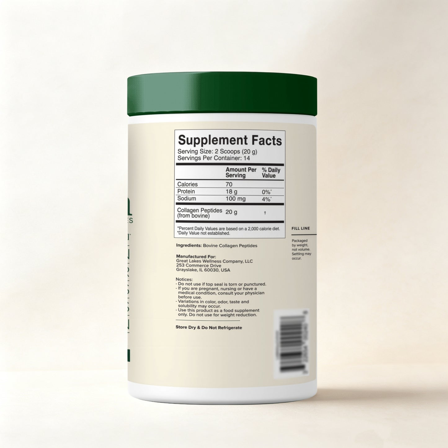 Great Lakes Wellness Collagen Peptides Powder