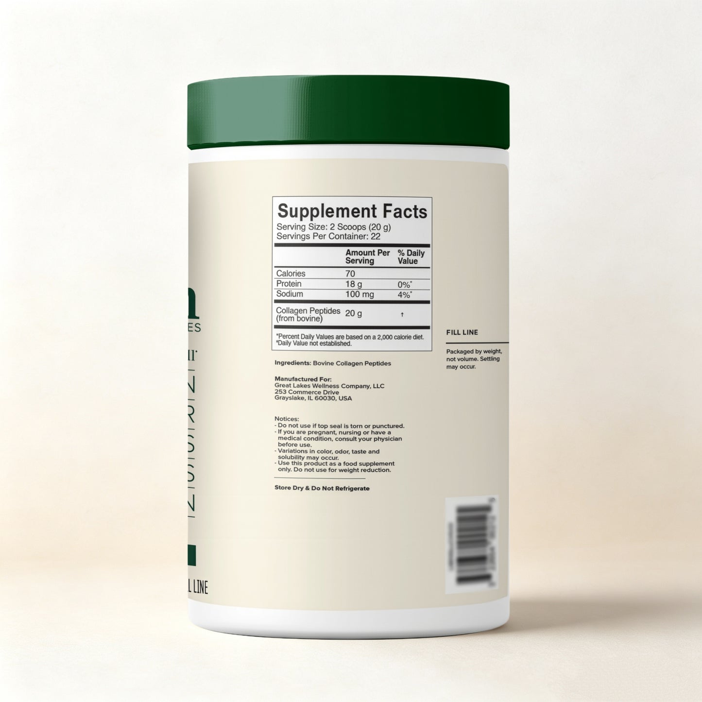 Great Lakes Wellness Collagen Peptides Powder