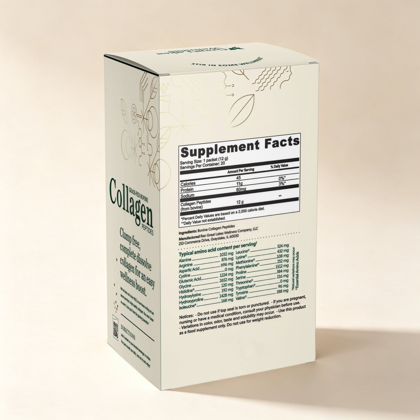 Great Lakes Wellness Collagen Peptides Powder